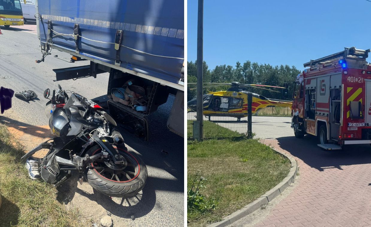 Czarny alert na Śląsku. Ciężarówka uderzyła w motocykl