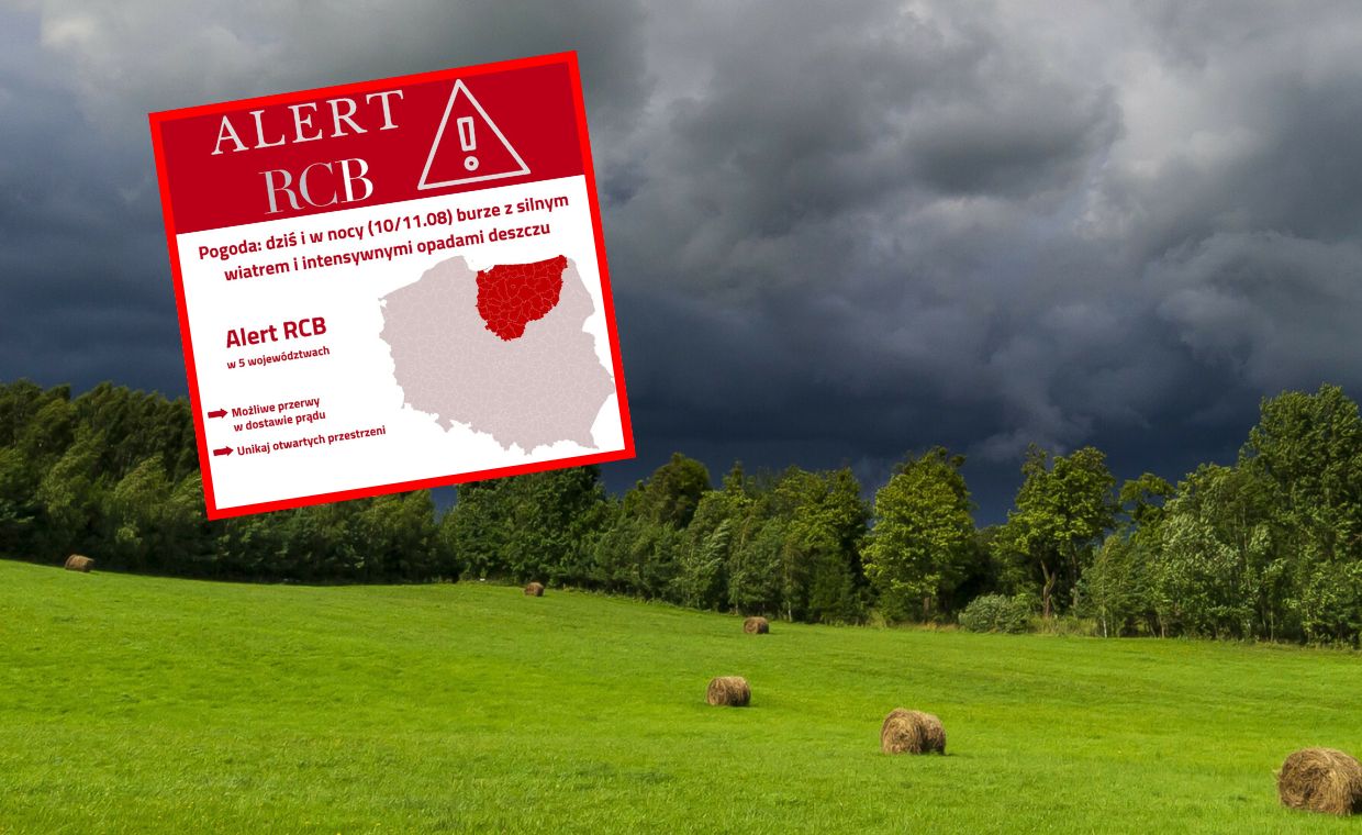 "Burze z silnym wiatrem". RCB rozesłało alert