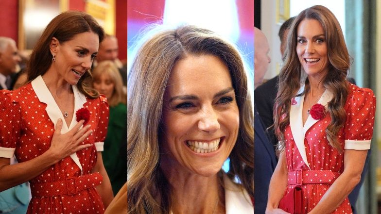 Księżna Kate w sukience w serduszka publicznie ROZPŁYWA SIĘ nad księciem Williamem. Urocza? (ZDJĘCIA)