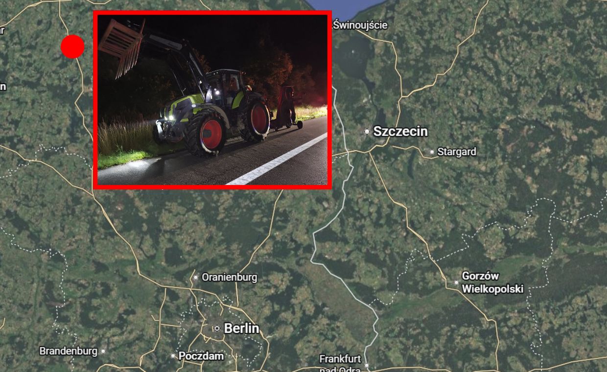 Traktor jechał wężykiem po niemieckiej autostradzie. Zatrzymano Polaka