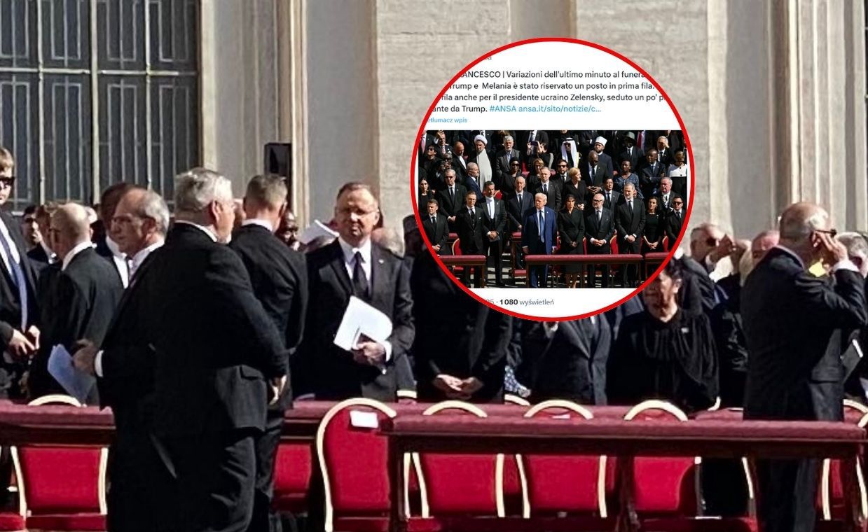 W ostatniej chwili zmienili usadowienie gości. Pokazano, gdzie siedzi Andrzej Duda