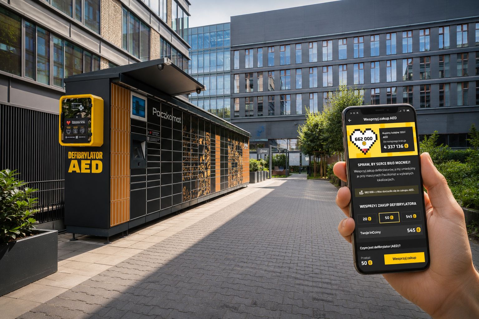 Defibrylatory AED przy maszynach Paczkomat®. Akcja InPost i Centrum Ratownictwa, którą możesz wesprzeć