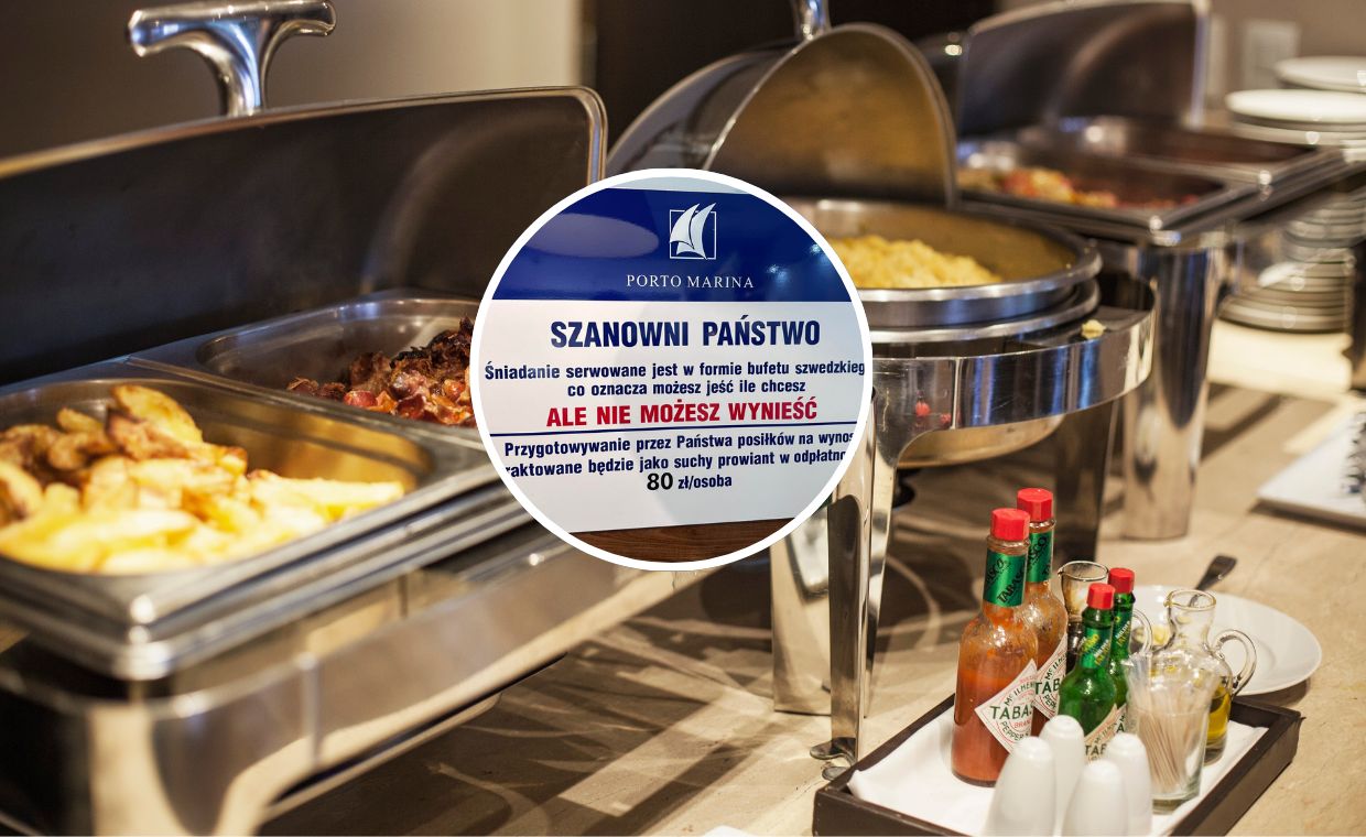 Wrzucił zdjęcie z Krynicy. Taką tabliczkę wywiesił hotel na śniadanie