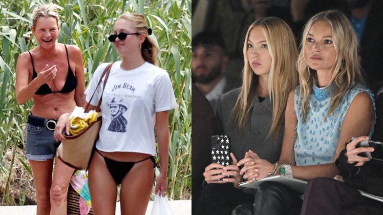 Roześmiana od ucha do ucha Kate Moss zabrała 22-letnią córkę na Ibizę. Uderzające podobieństwo?