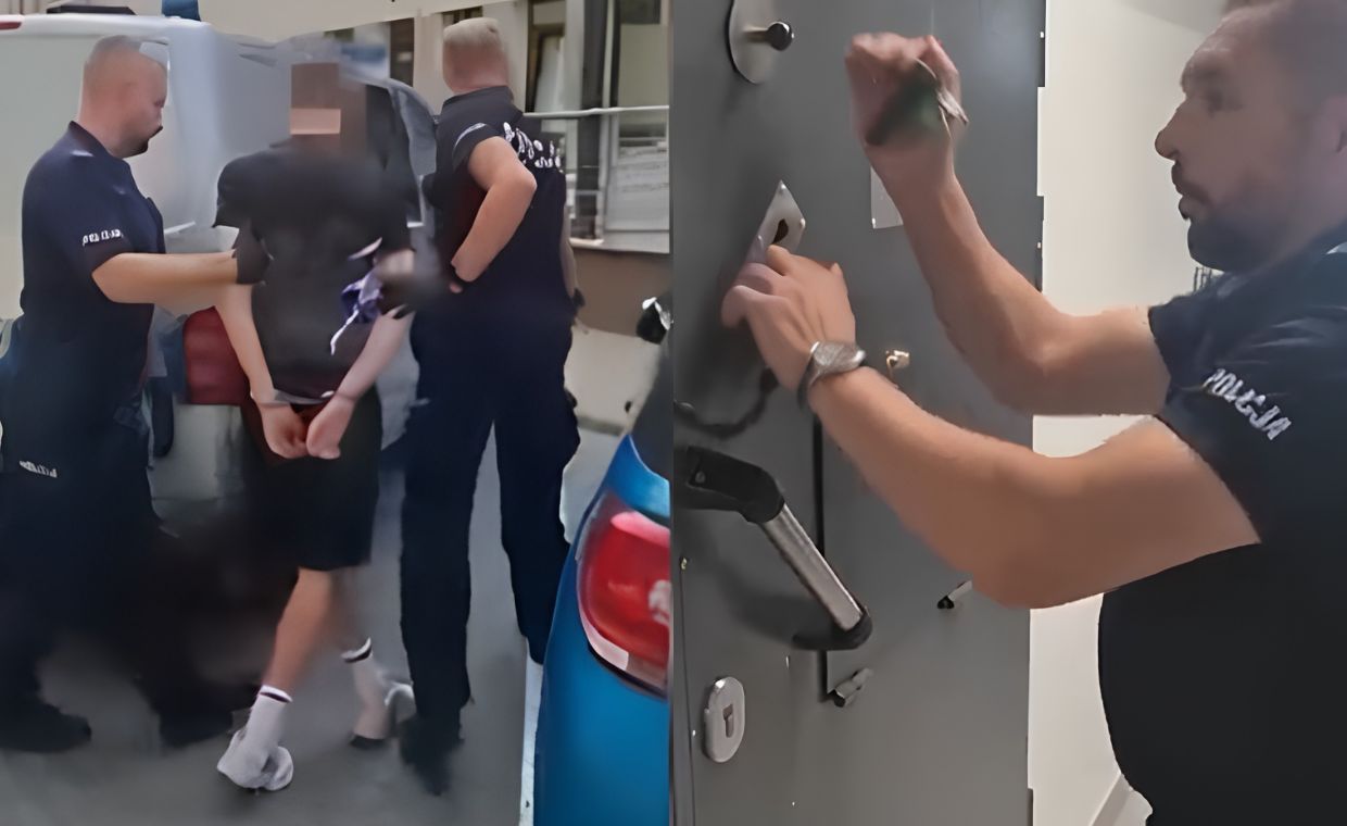 Rozbój Ukraińców w Sulejówku. Policja pokazuje nagranie z zatrzymania