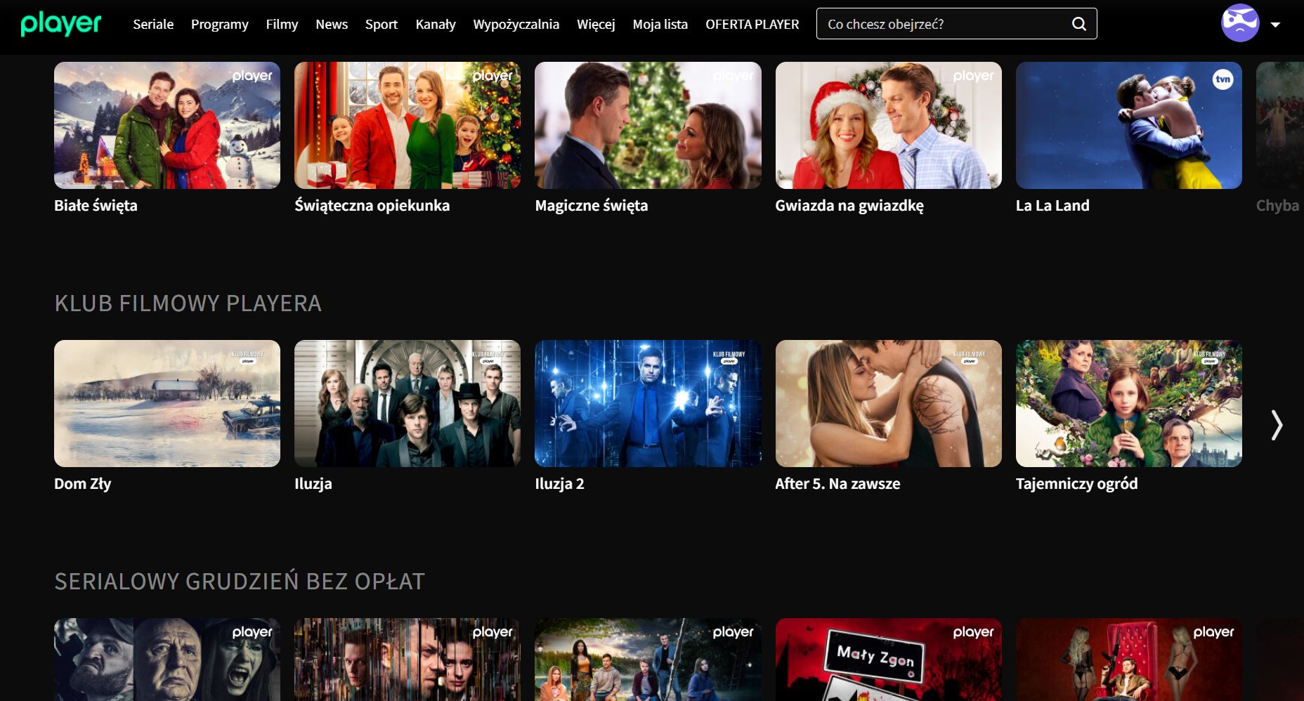 Nowe pakiety w serwisie streamingowym Player