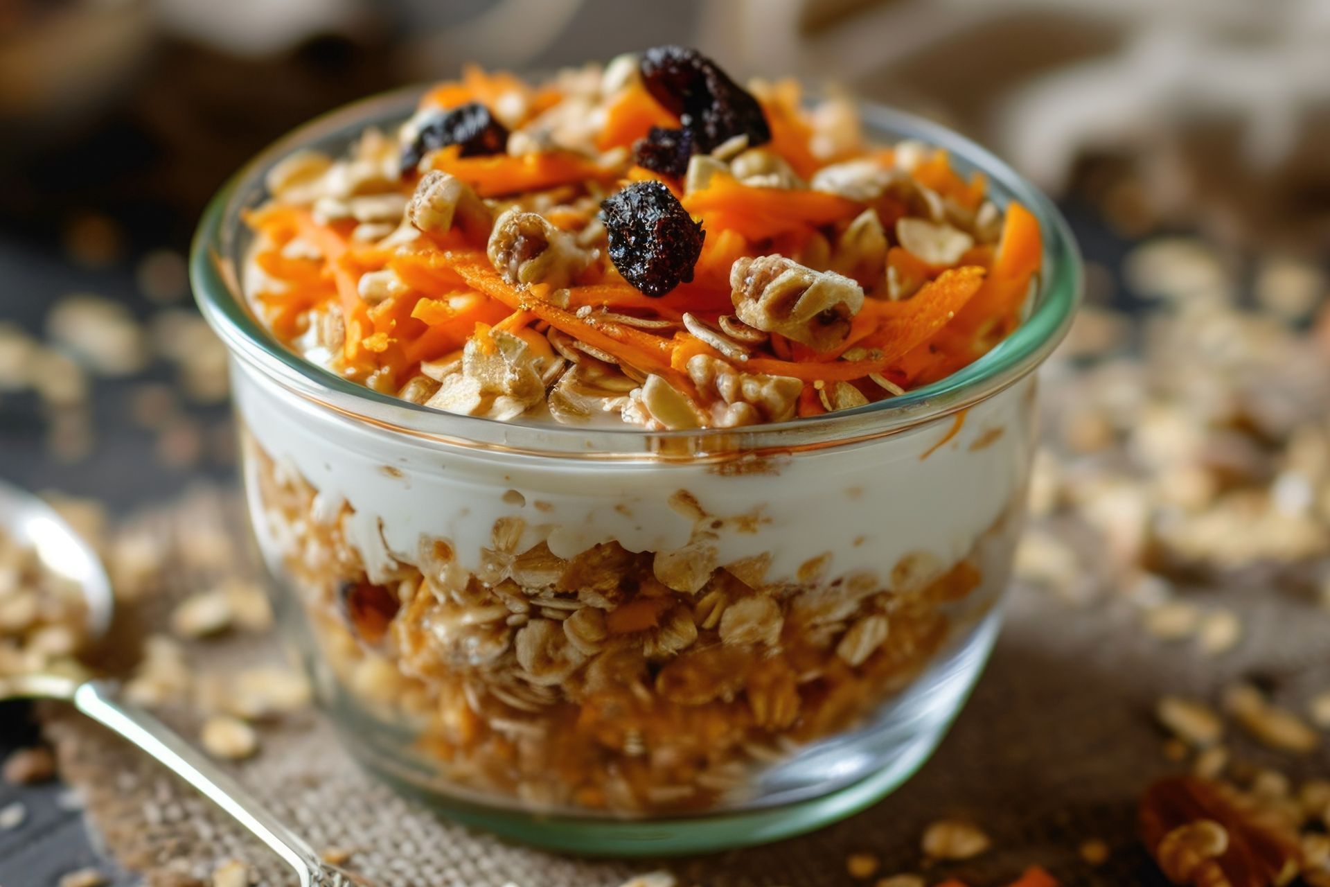 Ścieram marchewkę i wrzucam do owsianki. Po nocy w lodówce mam zdrowe śniadanie