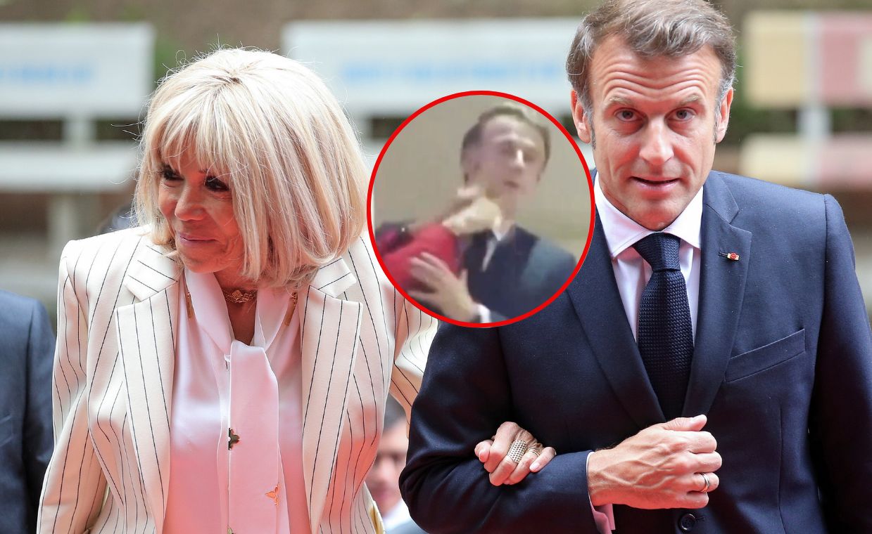 Macron wyjaśnia kontrowersyjne nagranie z Wietnamu. Uderzyła go żona?