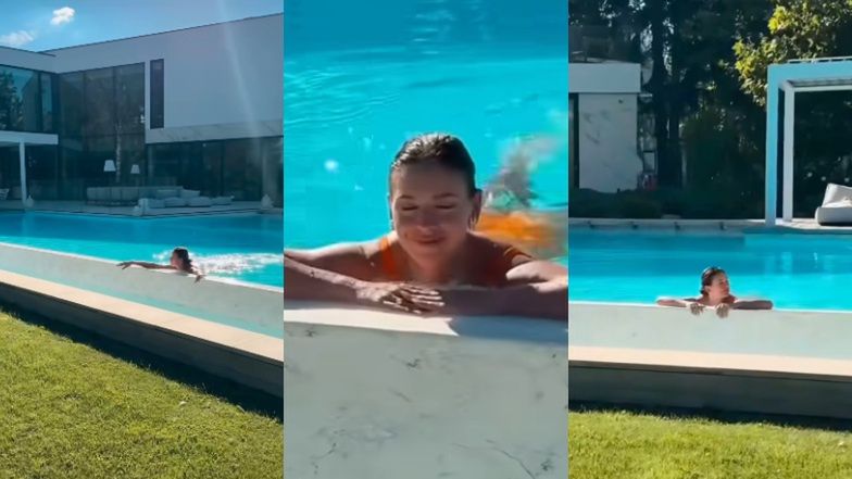 Klaudia Halejcio pluska się w OGROMNYM basenie przy wartej miliony willi. Taka to pożyje?