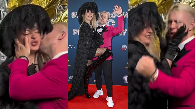 Magdalena Narożna i Skolim harcują za kulisami "Sylwestrowej Mocy Przebojów". Zażegnali spór z "Disco Star"? (ZDJĘCIA)