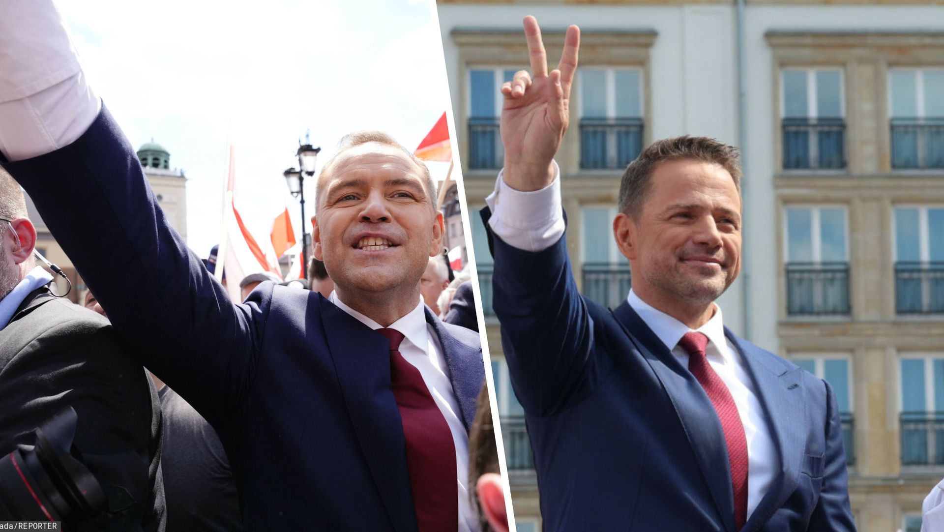 Policja podsumowuje marsze Trzaskowskiego i Nawrockiego