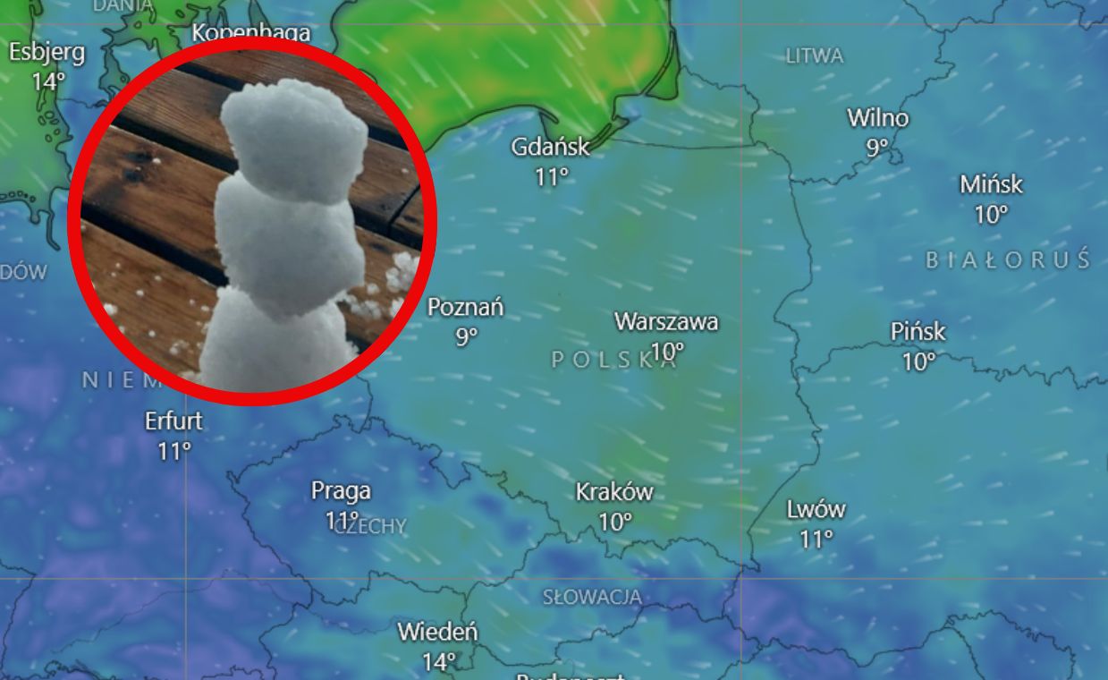 Zdumienie na polskiej plaży. Można było dziś lepić bałwana