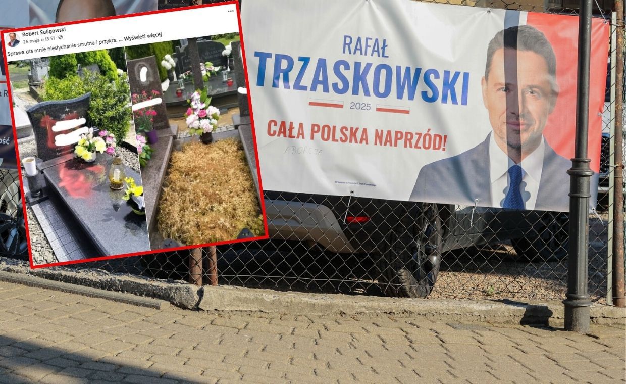 Powiesili plakaty z Trzaskowskim. Ktoś zniszczył groby ich bliskich