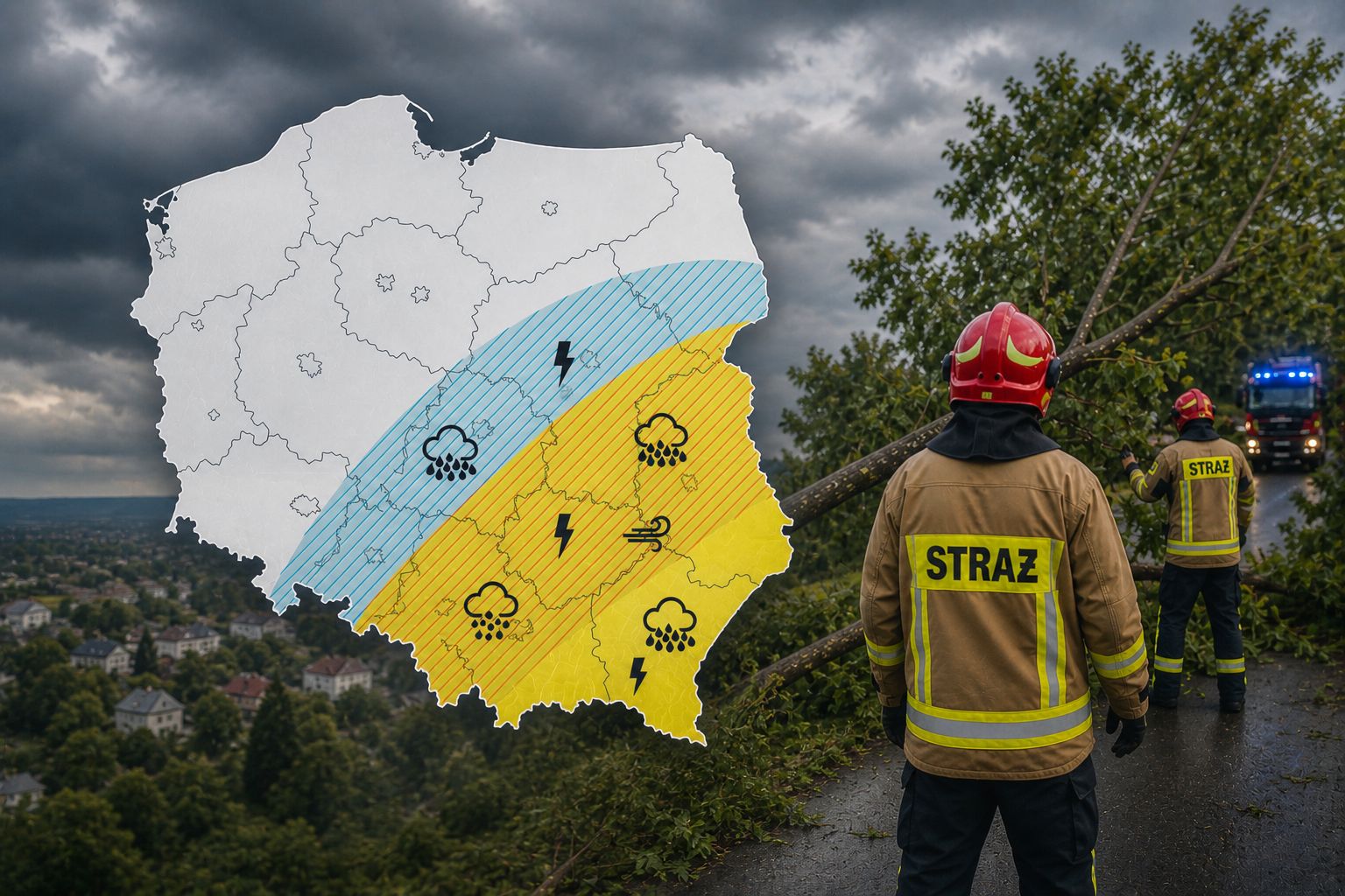 Nadciągają burze. Możliwe superkomórki i grad