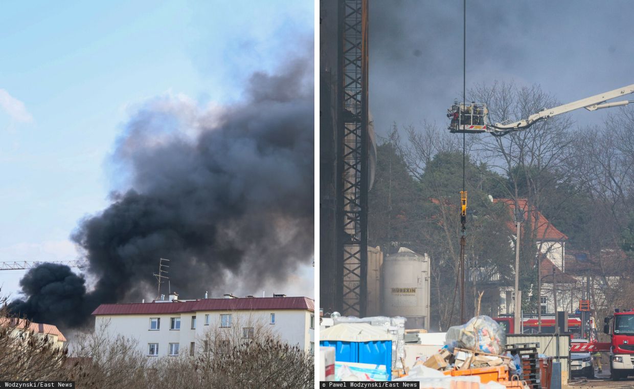 Dym nad Warszawą widać z kilku kilometrów. Są pierwsze zdjęcia