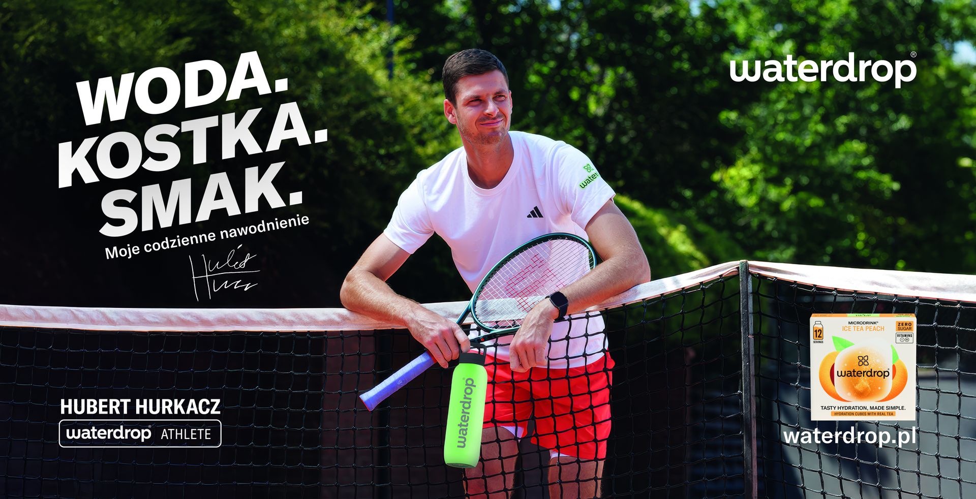 Hubert Hurkacz w kampanii "Moje codzienne nawodnienie"