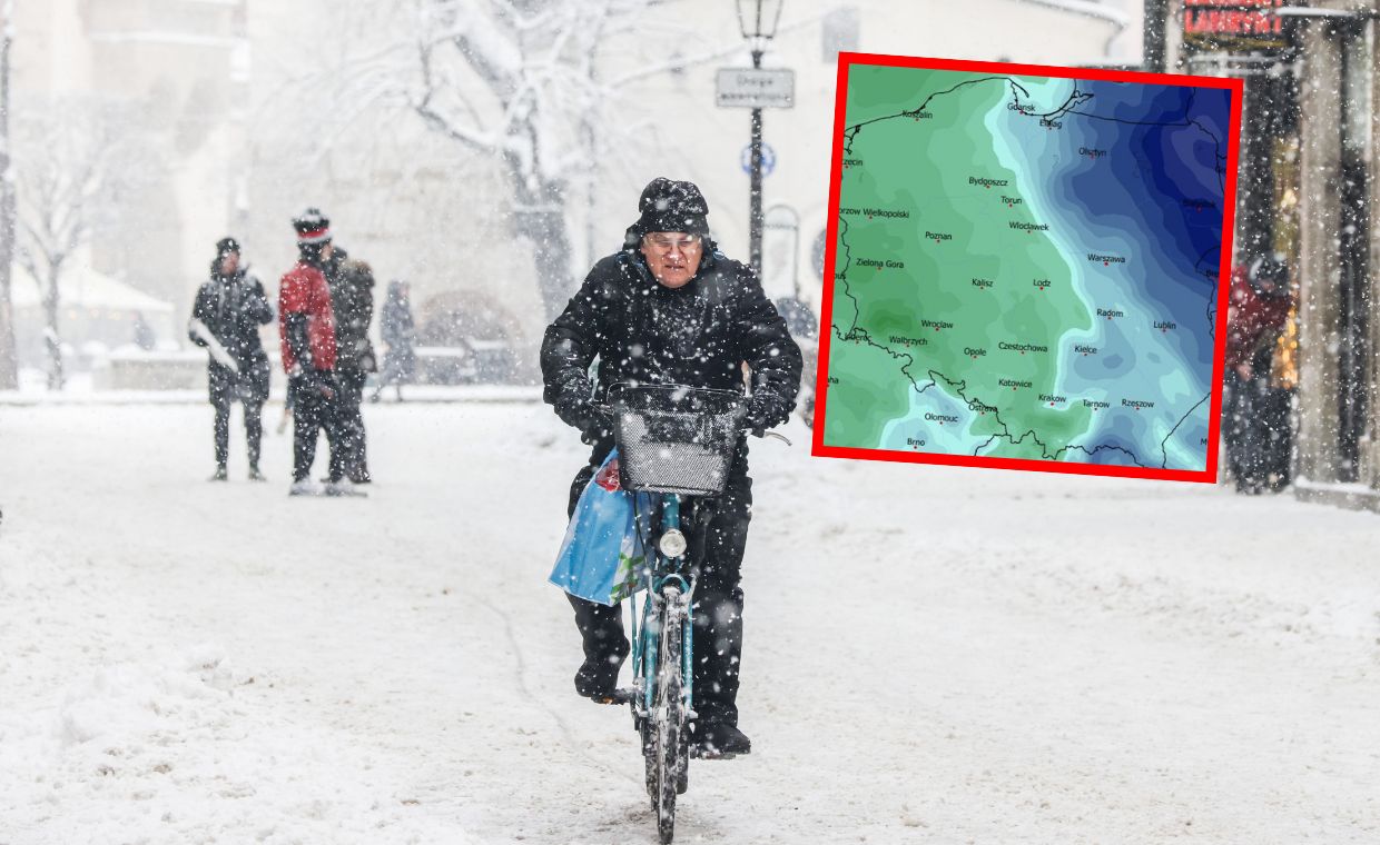Polska podzielona pogodowo. Na styku opady i gołoledź