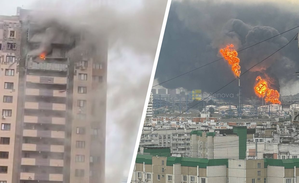 Zmasowany atak na Moskwę. Ogień i dym nad miastem, są nagrania