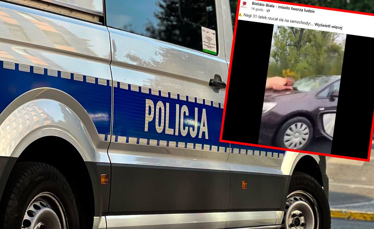 Nagi mężczyzna z maczetą w Bielsku-Białej. Policja użyła tasera