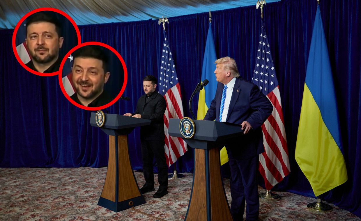 Trump: Rosja chce sukcesu Ukrainy. Internet komentuje minę Zełenskiego