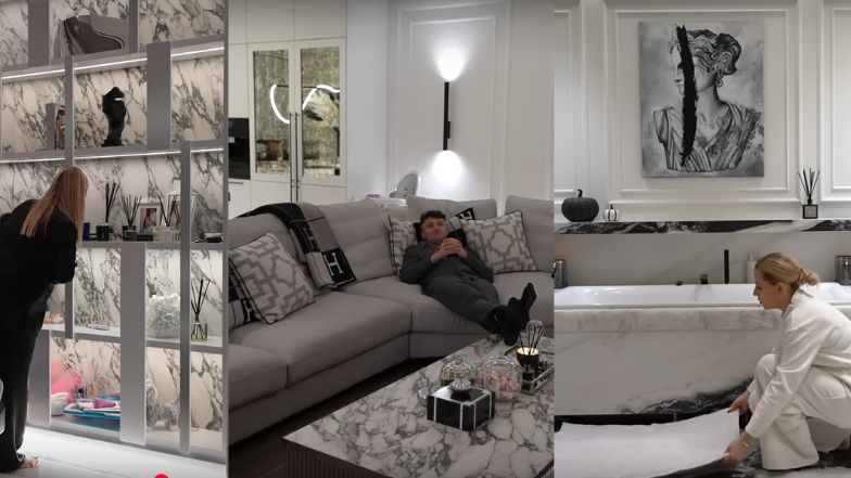 Tak wyglądają wnętrza luksusowej willi Andziaks i Luki. Podświetlana wanna, marmury i przestronny salon