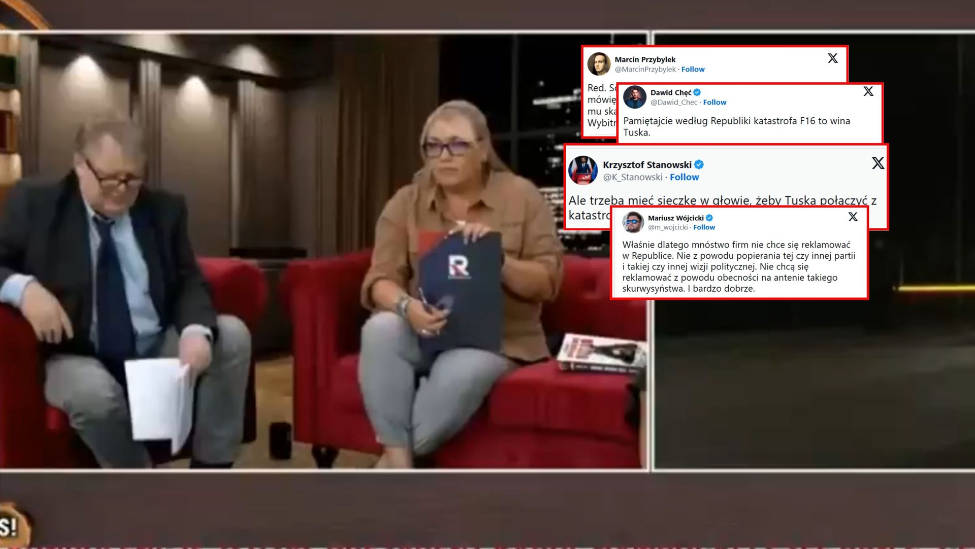 Szokujące słowa w Republice. Obwinili Tuska o katastrofę F-16