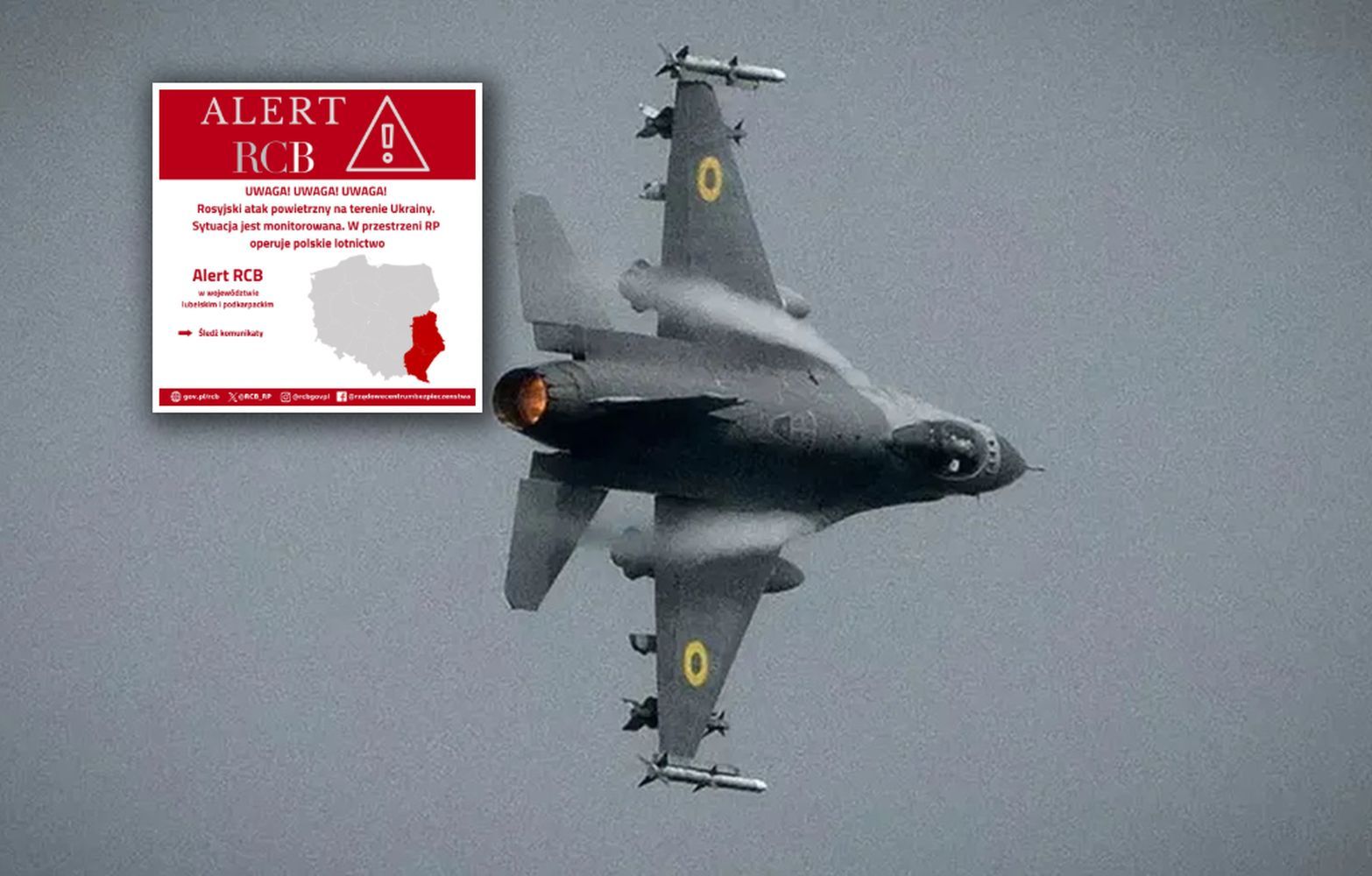 Pilny alert RCB. Dwa województwa na czerwono