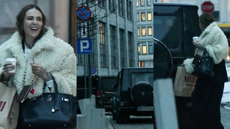 Roześmiana od ucha do ucha Maja Sablewska zostawiła mercedesa za PÓŁ BAŃKI na zakazie i pognała na zakupy (ZDJĘCIA)