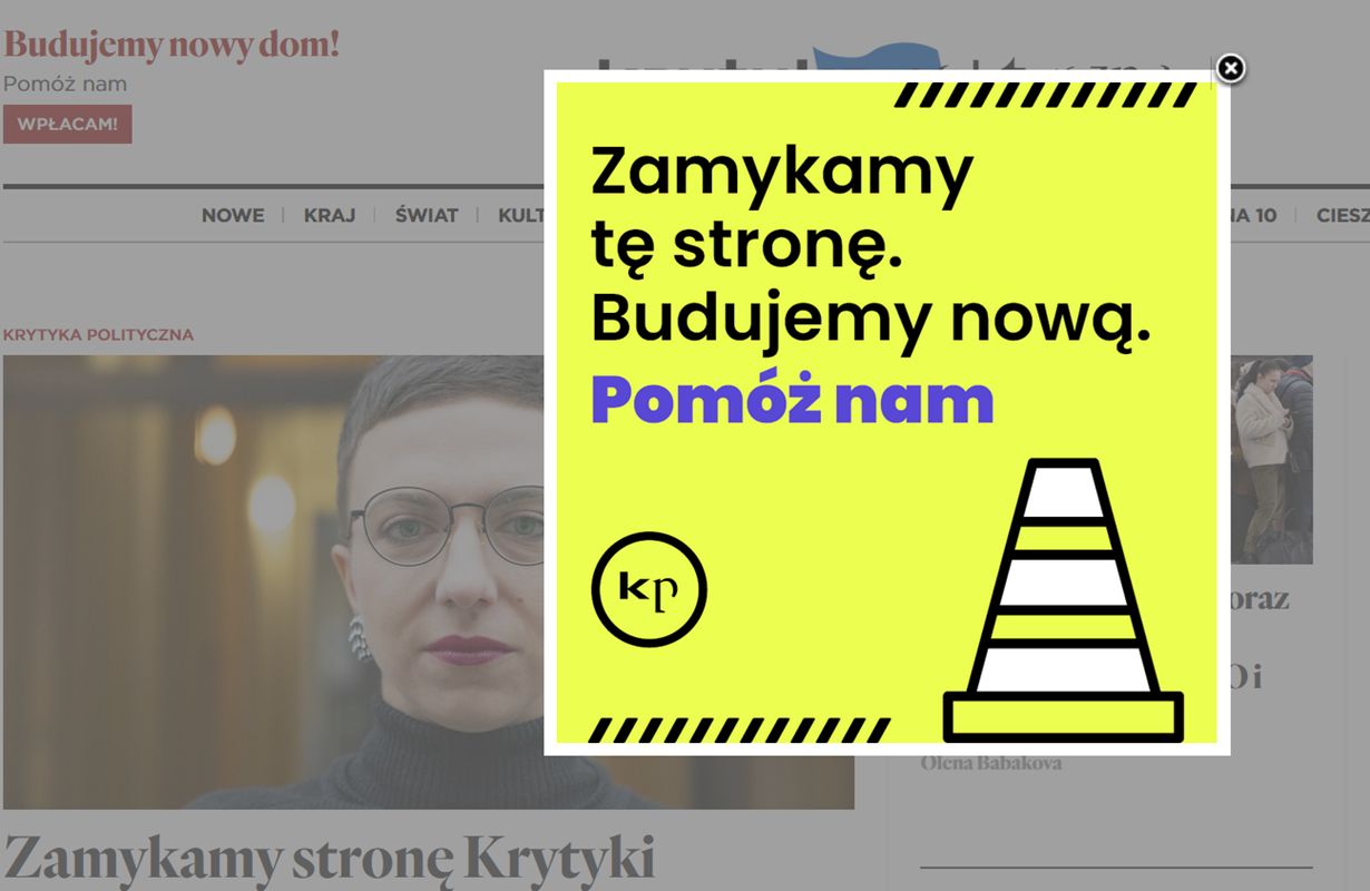 "Krytyka Polityczna" znów działa w internecie. Tak prosi o wsparcie