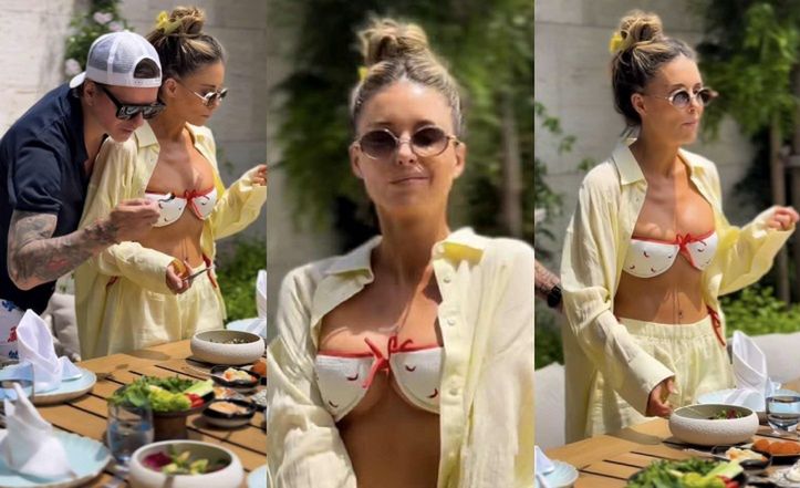 Małgorzata Rozenek świeci stanikiem w papryczki, uskuteczniając z Radziem garden party. Figura marzenie?