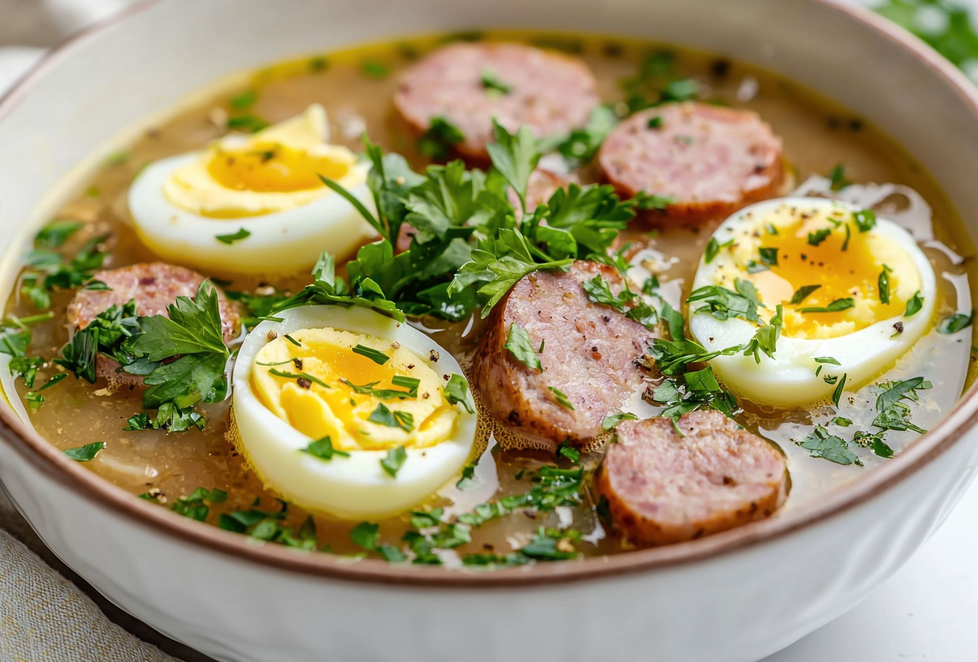 Co roku na Wielkanoc podaję taki barszcz biały. Kiedyś teściowa się dziwiła, a teraz robi podobny