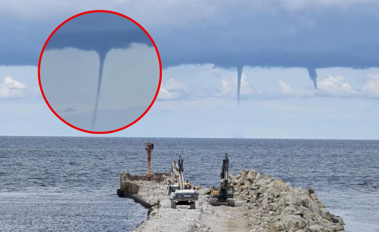 Trąby nad Bałtykiem. Spektakularne zdjęcie