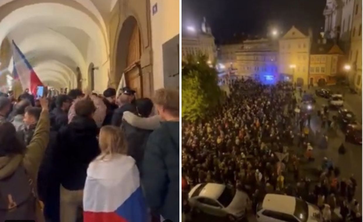 Protesty ogarniają Pragę. Próbowali wedrzeć się do parlamentu
