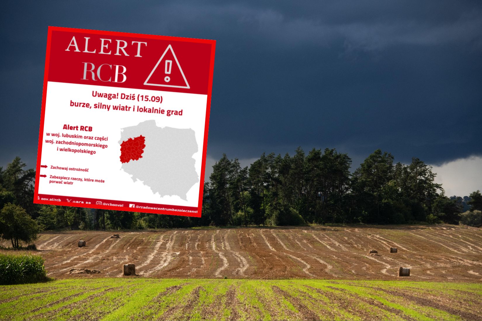 "Zachowaj ostrożność". Alert RCB dla mieszkańców