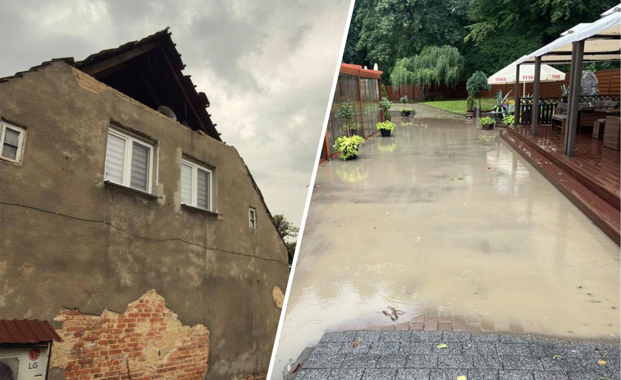 Zerwane dachy, ulice jak rzeki. Ponad 1,1 tys. akcji strażaków