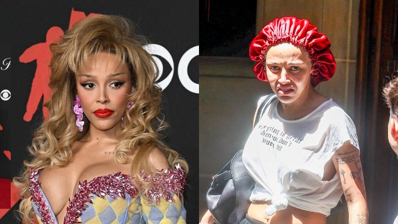 Doja Cat bez grama makijażu i z czepkiem na głowie opuszcza hotel. Poznalibyście? (ZDJĘCIA)