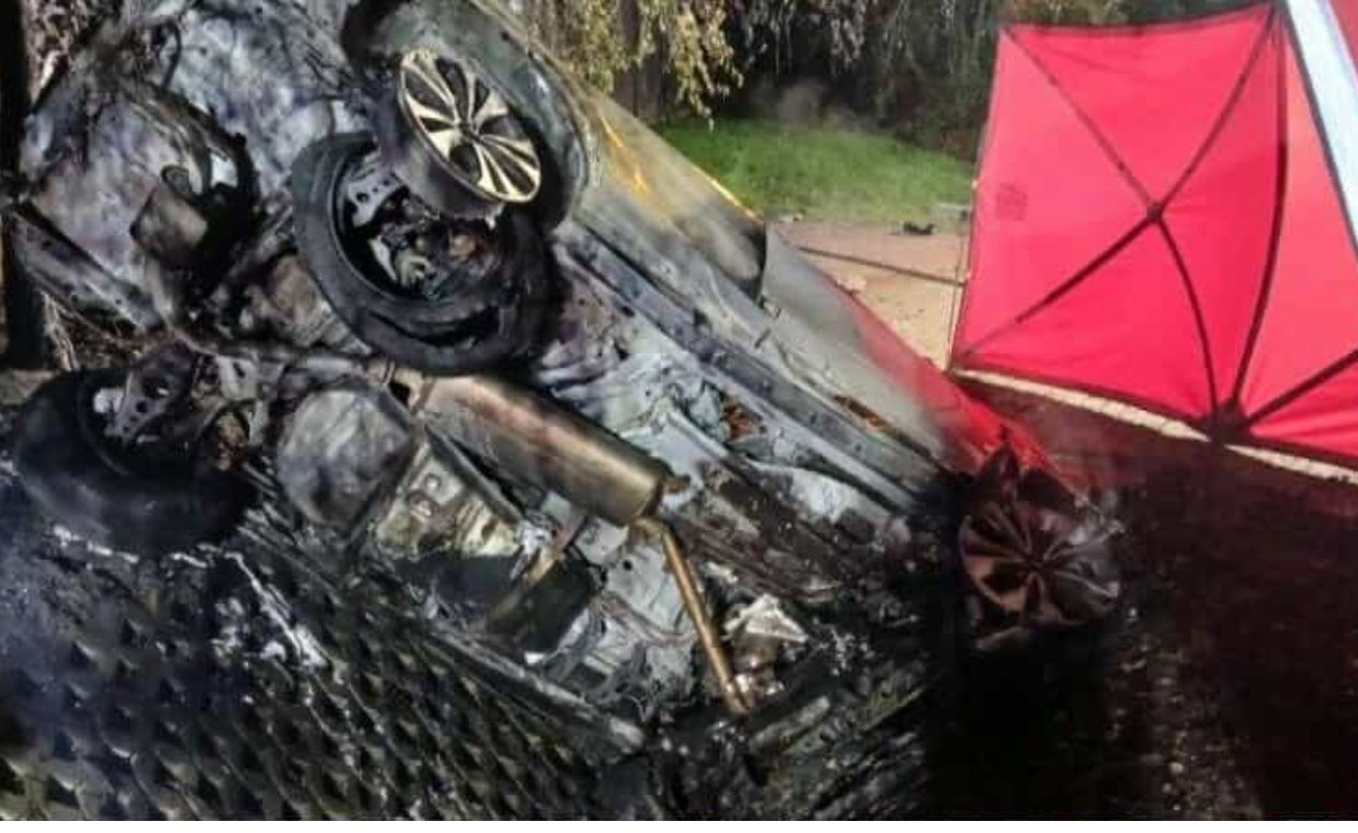 Potrójna tragedia na drodze. Auto wyleciało w powietrze