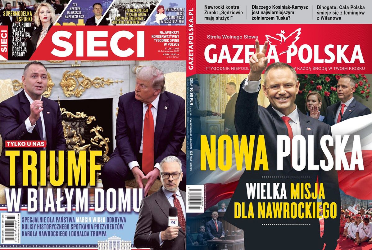 Bez efektu Nawrockiego u prawicowych tygodników. "Sieci" straciły najwięcej