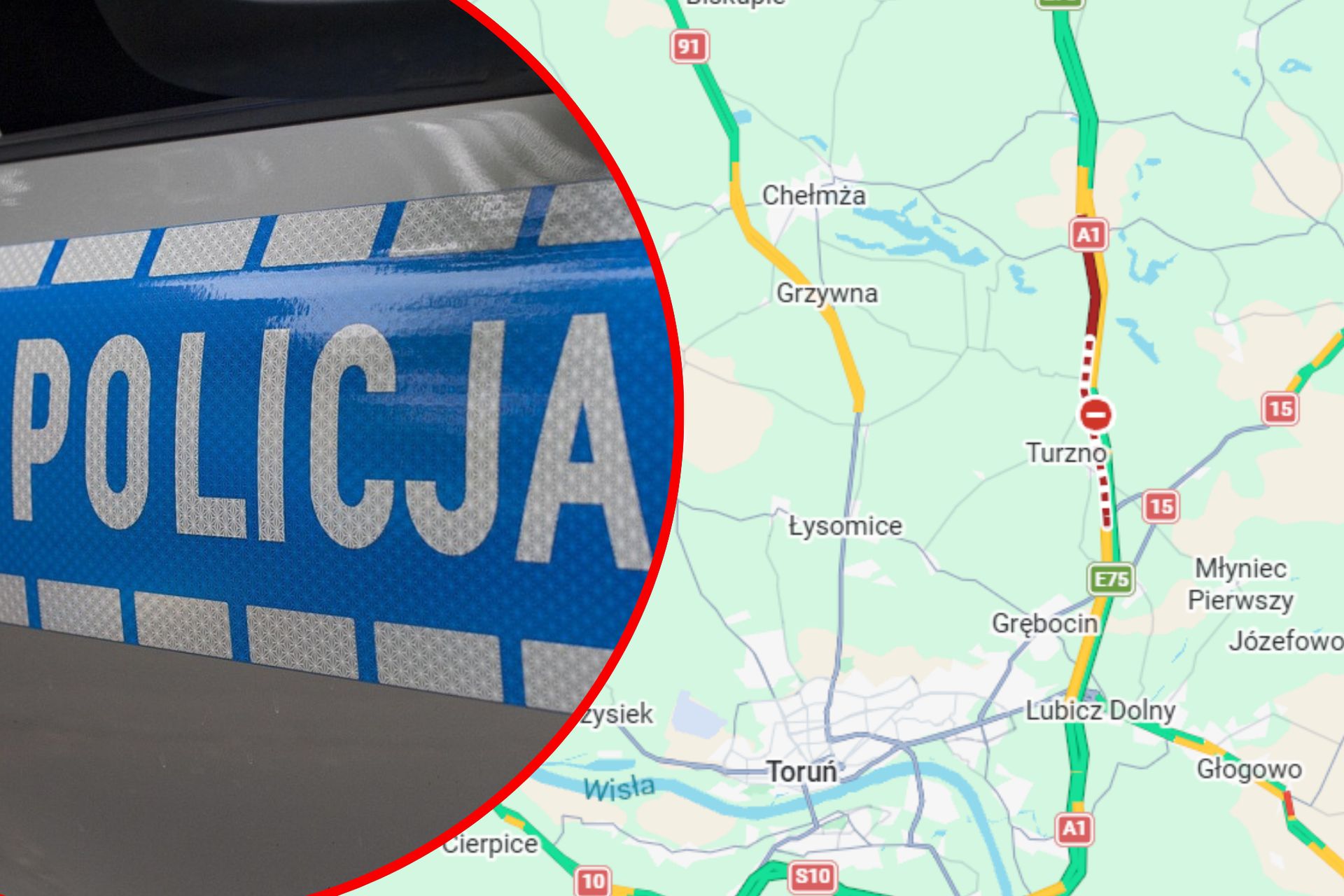 Ciężarówka uderzyła w bariery. A1 nieprzejezdna pod Toruniem