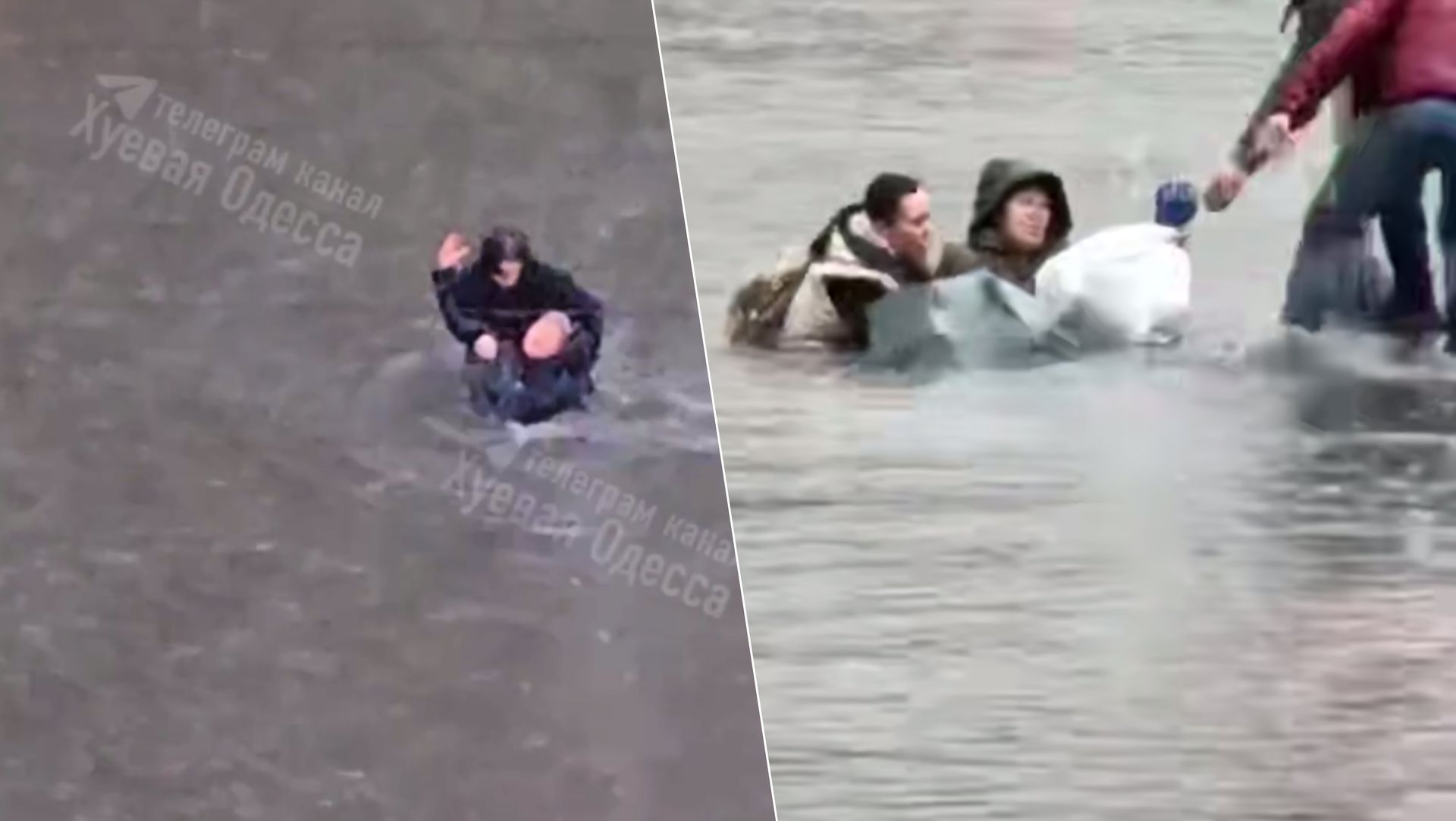 Woda porywała ludzi. Dramatyczne nagrania z Odessy