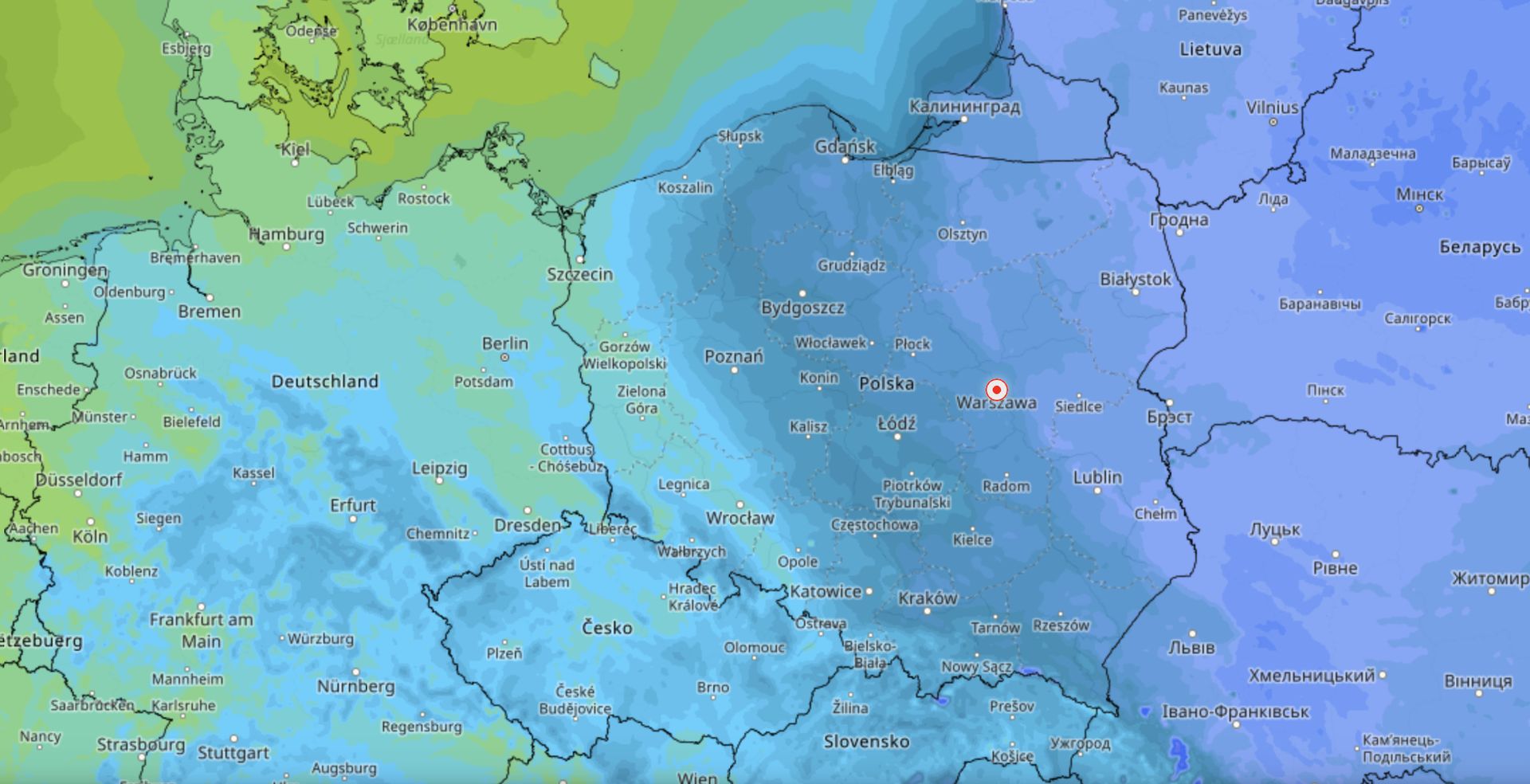 Polska pęka na dwa bieguny. Wiosenne 7 st. C. na zachodzie kontra arktyczne -19 st. C. na wschodzie