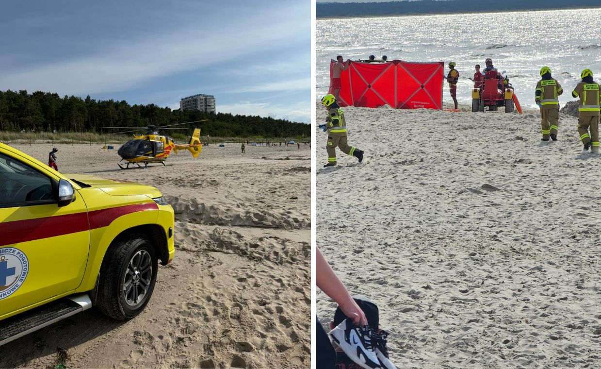 Turysta z Niemiec zmarł w Międzyzdrojach. Utonął przy czerwonej fladze