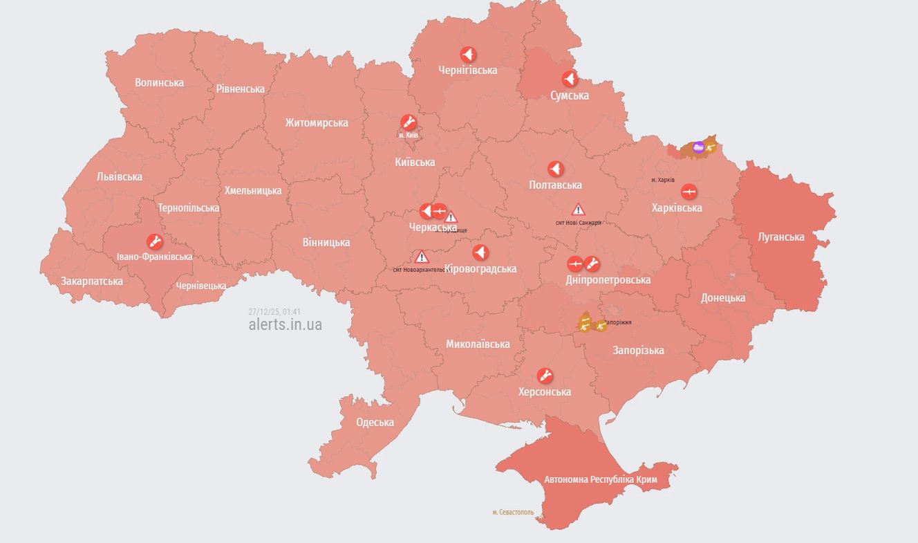 Alert w całej Ukrainie. W powietrzu drony i rakiety