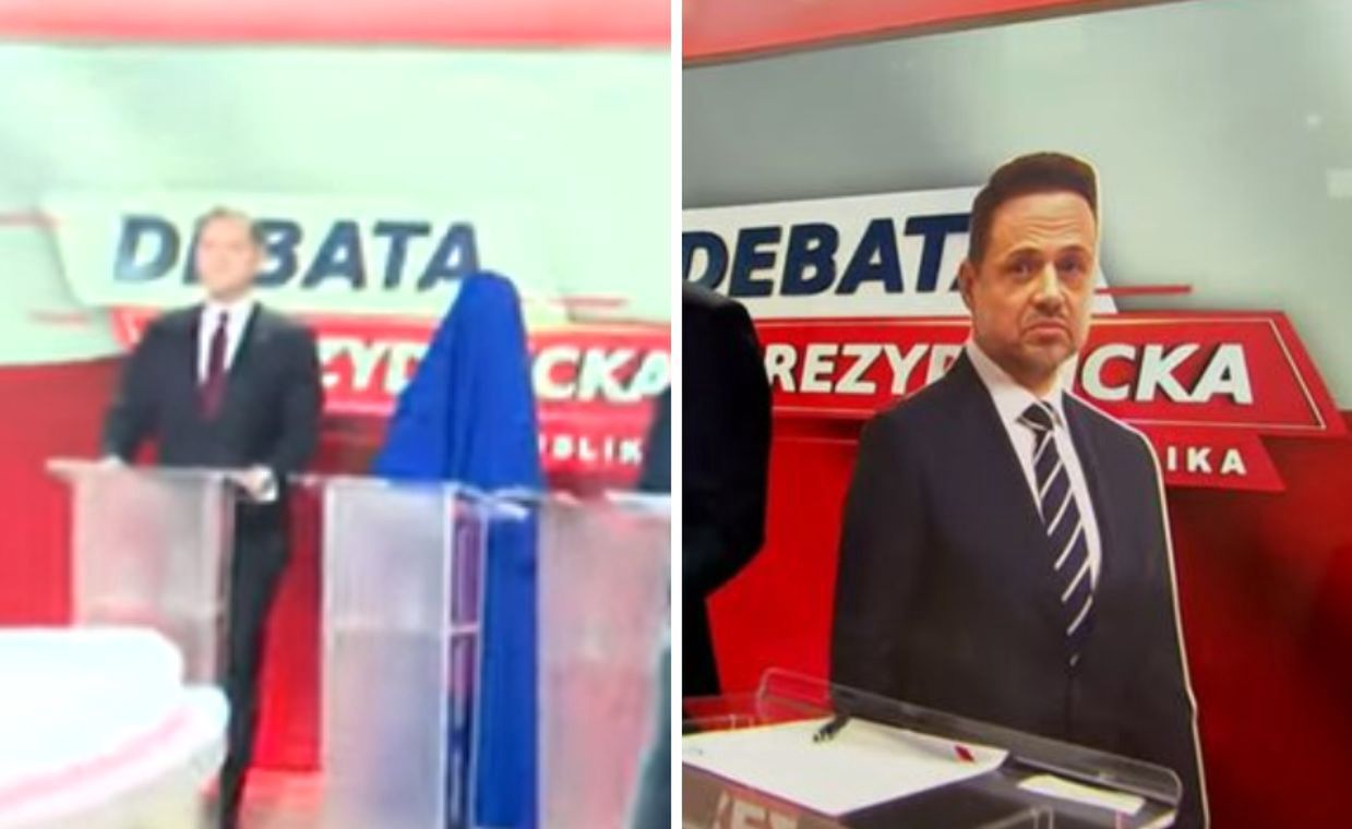 Gospodarza nie było w Republice. Postawiono tekturową podobiznę
