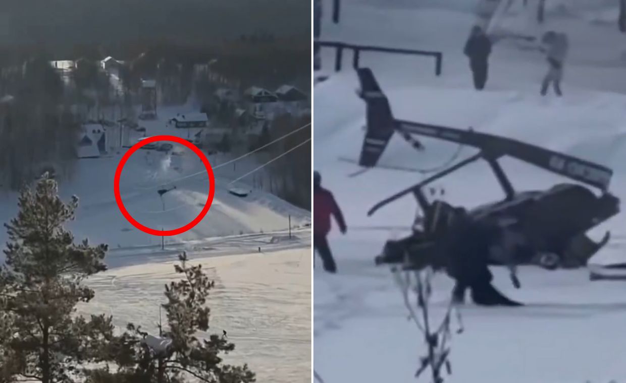 Katastrofa w Rosji. Śmigłowiec zahaczył o linię wyciągu narciarskiego
