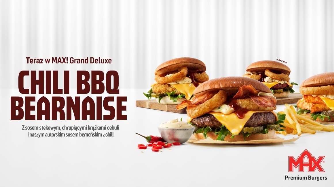 Chili BBQ Bearnaise! To nowa sezonowa propozycja burgerów w ofercie MAX Premium Burgers z ulubionym sosem Szwedów!