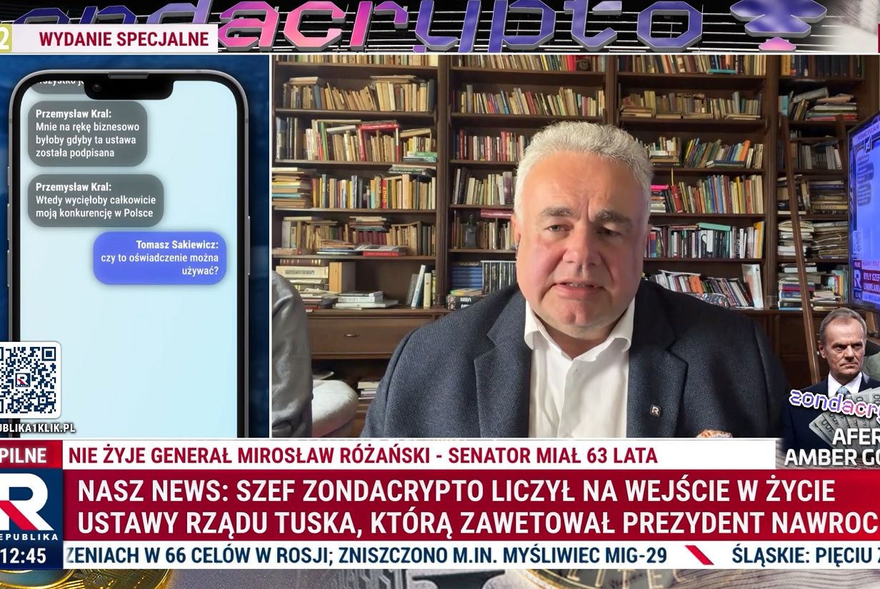 Republika tłumaczy się z reklam Zondacrypto. Rachoń pokazał faktury, Sakiewicz SMS-y od Krala