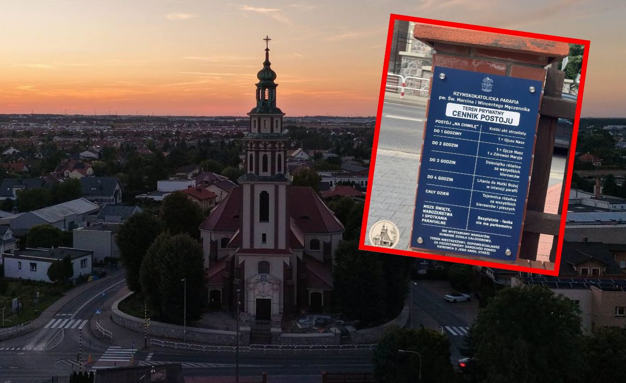 "Parkujcie i módlcie się". Niezwykły cennik na parkingu parafii