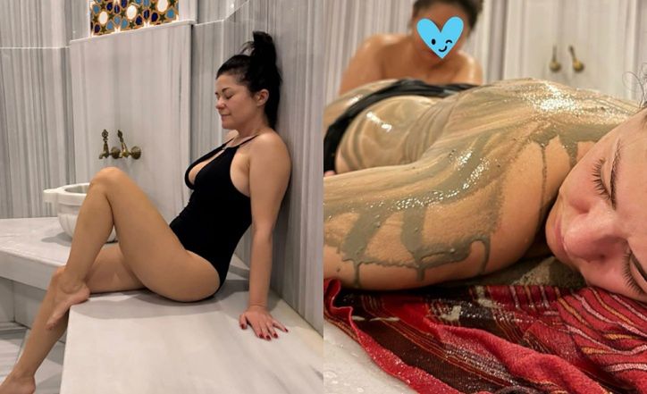 Nieumalowana Katarzyna Cichopek odpręża się w łaźni tureckiej, eksponując głęboki dekolt (FOTO)