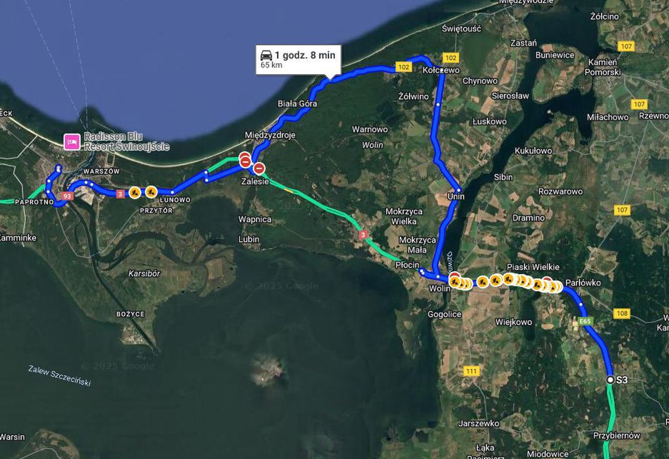 Mapy Google nie widzą drogi nad morze. GDDKiA apeluje do kierowców